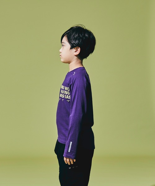 瞬足（シュンソク）の「瞬足/キッズ/アームスウィングロングスリーブTシャツ/SSA1050（Tシャツ/カットソー・キッズ・ホワイト/ブラック/パープル/オレンジ・S/M/L/XL）」の12枚目の写真