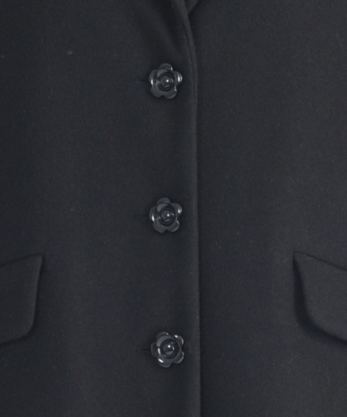 MARY QUANT（マリークワント）の「デイジーボタンボンディング ロングコート（チェスターコート・レディース・ブラック/ベージュ/ブルー・M）」の4枚目の写真