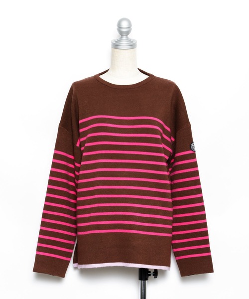 AS KNOW AS PINKY（アズノゥアズピンキー）の「裾ちょびイロ ボーダープルオーバー（ニット/セーター・レディース・ホワイト×ネイビー/ネイビー×ホワイト/ブラウン系・FREE）」の20枚目の写真