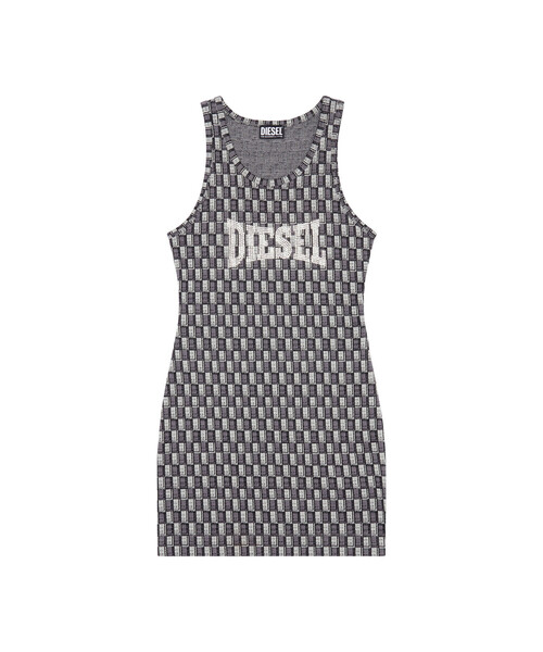 DIESEL(ディーゼル)の「レディース ワンピース タイトドレス ジャガード クリスタル ロゴ(ワンピース・レディース・グレー・MEDIUM/SMALL/X-LARGE/LARGE)」の8枚目の写真