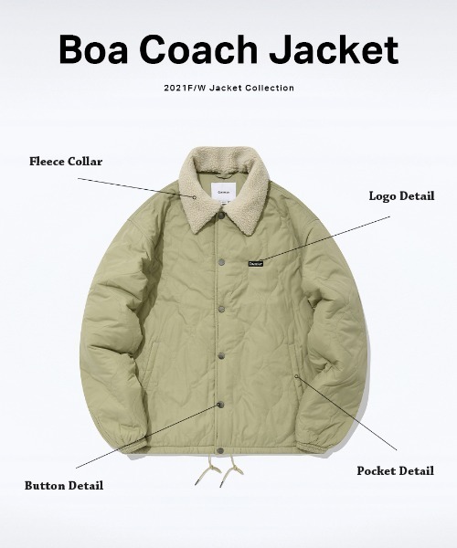 COVERNAT（カバーナット）の「【COVERNAT】BOA COACH JACKET / カバーナット ボア コーチ ジャケット（ブルゾン・メンズ・オリーブ/チャコールグレー/ブラック・SMALL/LARGE/X-LARGE/MEDIUM）」の11枚目の写真