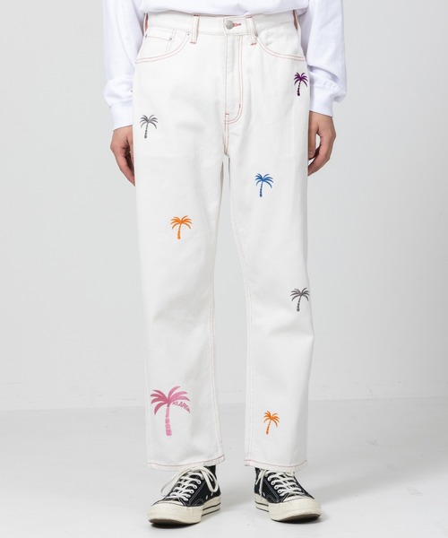 XLARGE（エクストララージ）の「PARM TREE EMBROIDERY DENIM PANTS（デニムパンツ・メンズ・ホワイト/ブラック・32inch/30inch/34inch/36inch）」の16枚目の写真