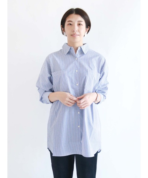 Lugnoncure（ルノンキュール）の「ビッグサイズシャツ（シャツ/ブラウス・レディース・ブラック/ネイビー/オフホワイト・ﾌﾘ-）」の3枚目の写真