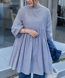 BEARDSLEY | 先染めギャザーチュニックブラウス(シャツ/ブラウス)