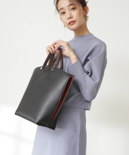 N.(N. Natural Beauty Basic)(エヌエヌナチュラルビューティーベーシック)の「◆サイドカラーリングトートバッグ(トートバッグ・レディース・ベージュ/ブラック/ホワイト/ブラック系その他・フリ-)」の16枚目の写真