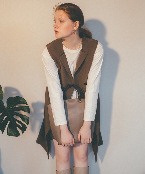 N.(N. Natural Beauty Basic)(エヌエヌナチュラルビューティーベーシック)の「◆サイドカラーリングトートバッグ(トートバッグ・レディース・ベージュ/ブラック/ホワイト/ブラック系その他・フリ-)」の12枚目の写真