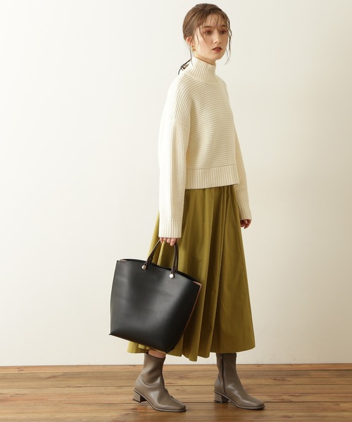 N.(N. Natural Beauty Basic)(エヌエヌナチュラルビューティーベーシック)の「◆サイドカラーリングトートバッグ(トートバッグ・レディース・ベージュ/ブラック/ホワイト/ブラック系その他・フリ-)」の9枚目の写真