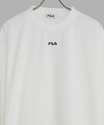 【FILA/フィラ】ポンチ素材 ワンポイント ロゴ刺繍 ビックシルエット ドロップショルダー ロンT 長袖Tシャツ