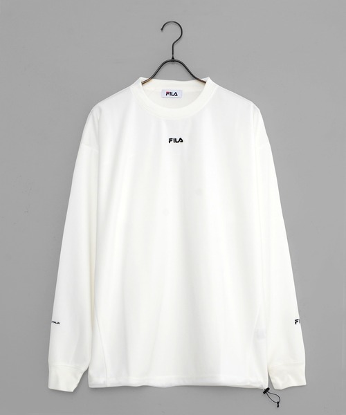 FILA（フィラ）の「【FILA/フィラ】ポンチ素材 ワンポイント ロゴ刺繍 ビックシルエット ドロップショルダー ロンT 長袖Ｔシャツ（Tシャツ/カットソー・メンズ・ブラック/ベージュ/オフホワイト・LL/M/L）」の18枚目の写真