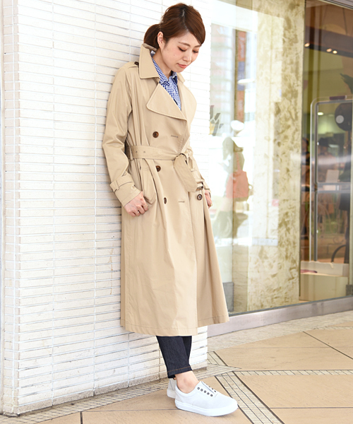 Ray BEAMS（レイビームス）の「Ray BEAMS / ロング トレンチコート（トレンチコート・レディース・オリーブ/ベージュ・0/1）」の2枚目の写真