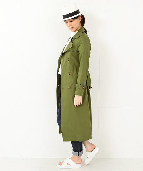 Ray BEAMS（レイビームス）の「Ray BEAMS / ロング トレンチコート（トレンチコート・レディース・オリーブ/ベージュ・0/1）」の6枚目の写真