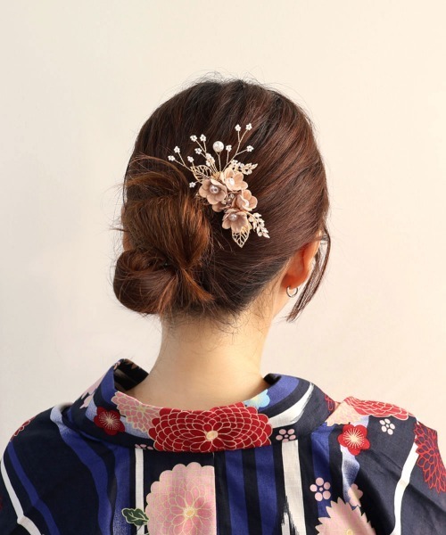 セール】カラフル フラワーブーケ ヘアクリップ（バレッタ/ヘア