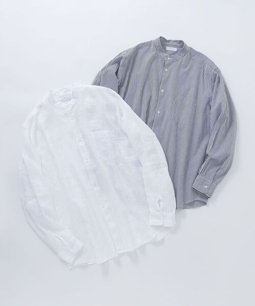 SHIPS any（シップス エニィ）の「【WEB限定】SHIPS any: 2枚パック バンドカラー シャツ 22SS◇（シャツ/ブラウス・メンズ・ホワイト系その他/ホワイト系その他2/ホワイト系その他3・SMALL/MEDIUM/LARGE/X-LARGE）」の2枚目の写真