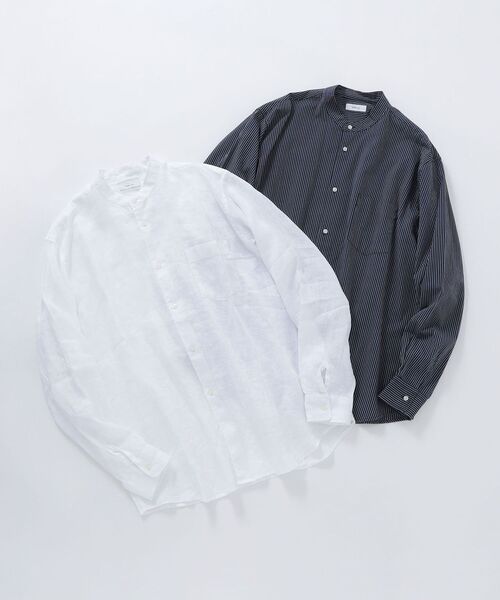 SHIPS any（シップス エニィ）の「【WEB限定】SHIPS any: 2枚パック バンドカラー シャツ 22SS◇（シャツ/ブラウス・メンズ・ホワイト系その他/ホワイト系その他2/ホワイト系その他3・SMALL/MEDIUM/LARGE/X-LARGE）」の3枚目の写真
