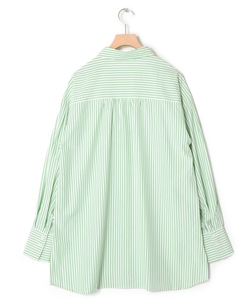 w closet(ダブルクローゼット)の「先染めストライプシャツはおり(シャツ/ブラウス・レディース・グリーン系その他/ブルー系その他/ピンク系その他・FREE)」の4枚目の写真