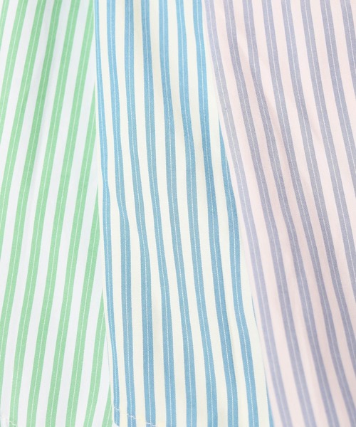 w closet(ダブルクローゼット)の「先染めストライプシャツはおり(シャツ/ブラウス・レディース・グリーン系その他/ブルー系その他/ピンク系その他・FREE)」の5枚目の写真