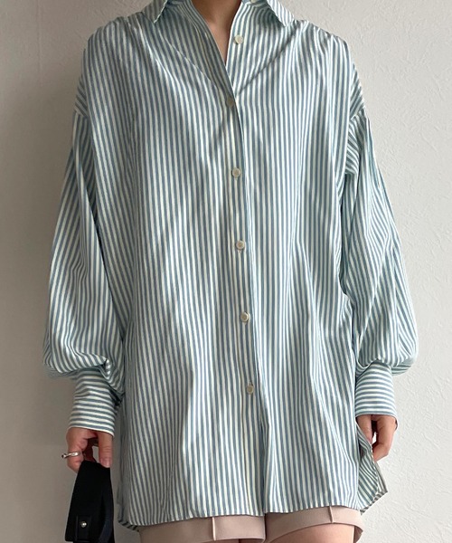 w closet(ダブルクローゼット)の「先染めストライプシャツはおり(シャツ/ブラウス・レディース・グリーン系その他/ブルー系その他/ピンク系その他・FREE)」の15枚目の写真