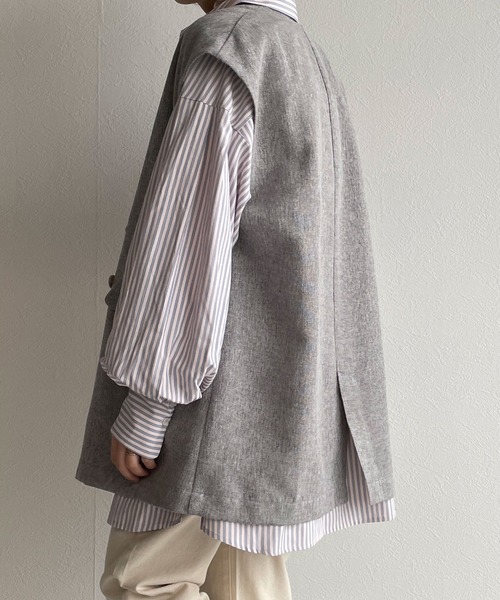 w closet(ダブルクローゼット)の「先染めストライプシャツはおり(シャツ/ブラウス・レディース・グリーン系その他/ブルー系その他/ピンク系その他・FREE)」の20枚目の写真