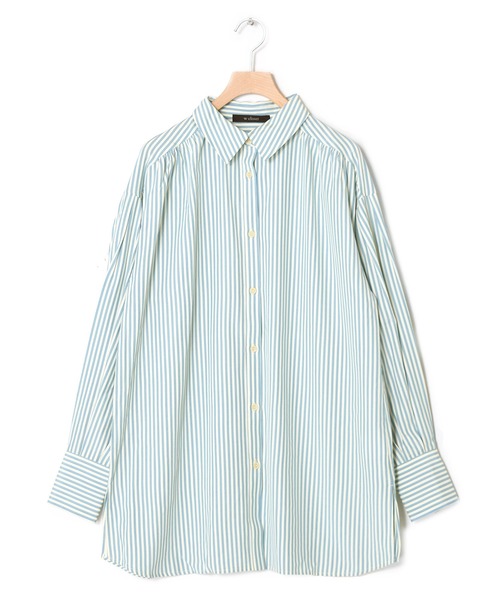 w closet(ダブルクローゼット)の「先染めストライプシャツはおり(シャツ/ブラウス・レディース・グリーン系その他/ブルー系その他/ピンク系その他・FREE)」の7枚目の写真