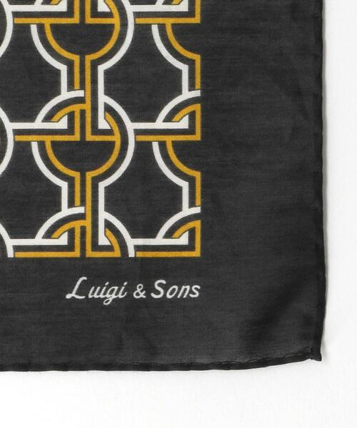 green label relaxing（グリーンレーベルリラクシング）の「＜Luigi & Sons（ルイージアンドサンズ）＞コットンシルク ジオメトリック ポケットチーフ（ポケットチーフ・メンズ・オフホワイト/ブラック・FREE）」の4枚目の写真