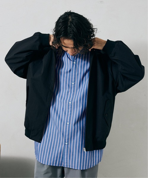 JOURNAL STANDARD relume（ジャーナルスタンダード　レリューム）の「WEATHER BIG HARRINGTON ジャケット（ブルゾン・メンズ・ブラック/ベージュ/サックスブルー・MEDIUM/LARGE）」の2枚目の写真