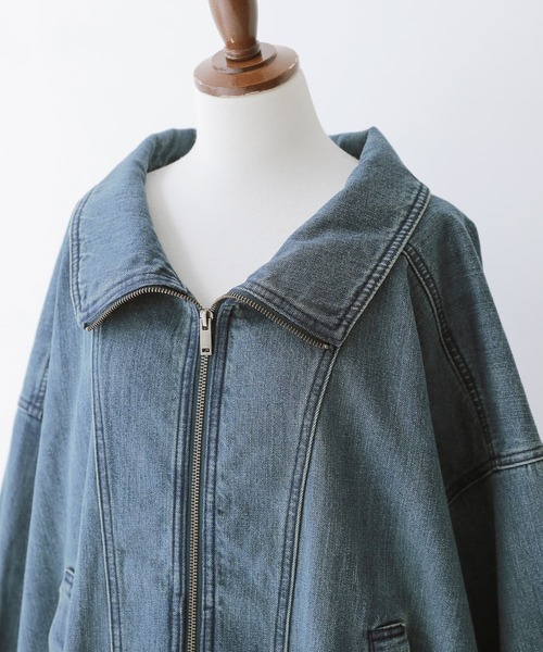 osharewalker（オシャレウォーカー）の「【廃盤】『コットンデニムビッグブルゾン』（ブルゾン・レディース・ブルー・FREE）」の10枚目の写真