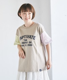 CUBE SUGAR（キューブシュガー）の「オーガニックコットンハードウォッシュロゴTシャツ（Tシャツ/カットソー）」