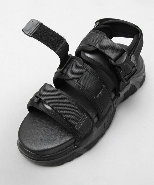 glabella（グラベラ）の「厚底 チャンキーソール 3連ストラップ フェイクレザーサンダル / ハイソール スポーツサンダル（サンダル・メンズ・ブラック・S/M/L/SS）」の16枚目の写真