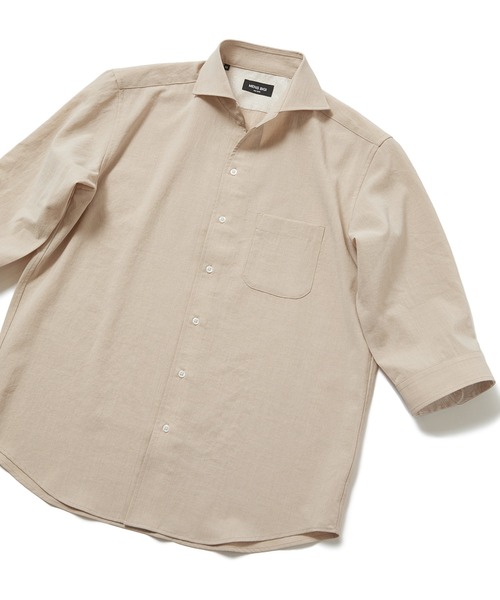 MEN'S BIGI（メンズビギ）の「麻調ポリエステル カッタウェイシャツ（シャツ/ブラウス・メンズ・ホワイト/ベージュ/ネイビー・01/02/03/04）」の3枚目の写真
