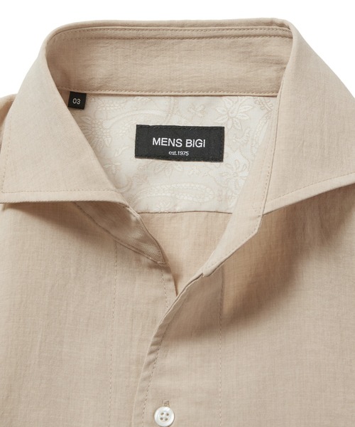 MEN'S BIGI（メンズビギ）の「麻調ポリエステル カッタウェイシャツ（シャツ/ブラウス・メンズ・ホワイト/ベージュ/ネイビー・01/02/03/04）」の18枚目の写真