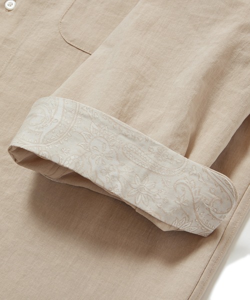 MEN'S BIGI（メンズビギ）の「麻調ポリエステル カッタウェイシャツ（シャツ/ブラウス・メンズ・ホワイト/ベージュ/ネイビー・01/02/03/04）」の14枚目の写真