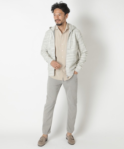 MEN'S BIGI（メンズビギ）の「麻調ポリエステル カッタウェイシャツ（シャツ/ブラウス・メンズ・ホワイト/ベージュ/ネイビー・01/02/03/04）」の8枚目の写真