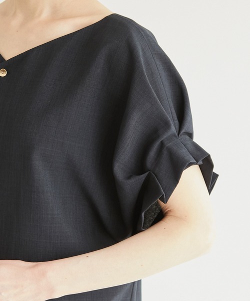 ROPE' PICNIC（ロペピクニック）の「【2WAY】リネンライクブラウス（シャツ/ブラウス・レディース・ベージュ/ネイビー/サックスブルー/ラベンダー・40/38）」の21枚目の写真