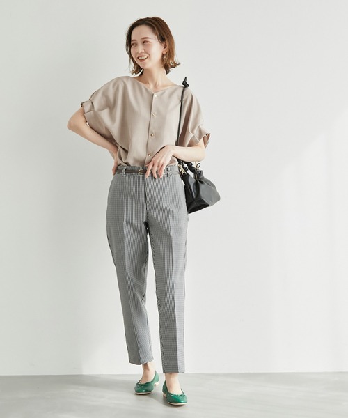 ROPE' PICNIC（ロペピクニック）の「【2WAY】リネンライクブラウス（シャツ/ブラウス・レディース・ベージュ/ネイビー/サックスブルー/ラベンダー・40/38）」の19枚目の写真