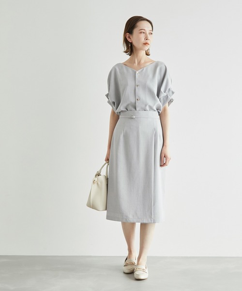 ROPE' PICNIC（ロペピクニック）の「【2WAY】リネンライクブラウス（シャツ/ブラウス・レディース・ベージュ/ネイビー/サックスブルー/ラベンダー・40/38）」の20枚目の写真