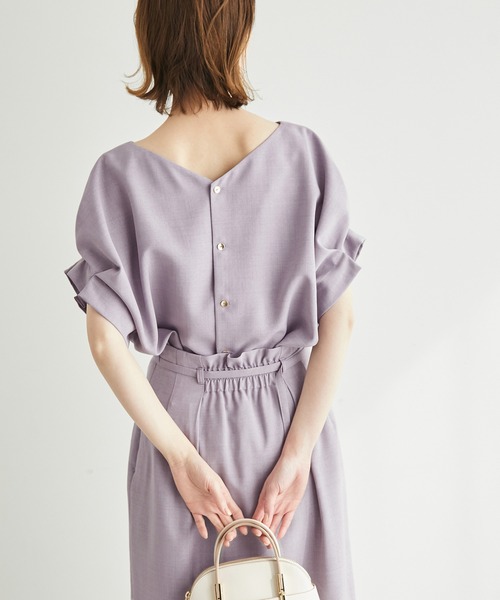 ROPE' PICNIC（ロペピクニック）の「【2WAY】リネンライクブラウス（シャツ/ブラウス・レディース・ベージュ/ネイビー/サックスブルー/ラベンダー・40/38）」の7枚目の写真