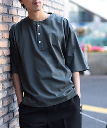 BEAMS | BEAMS / シルケット ルーズフィット ヘンリーネック  Tシャツ(Tシャツ/カットソー)