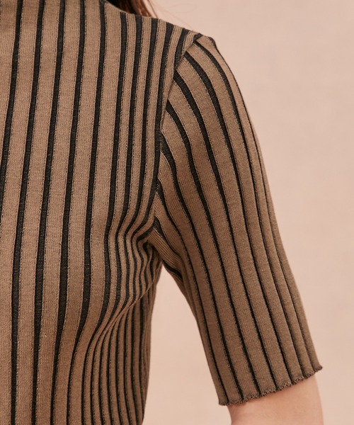 PUBLIC TOKYO（パブリックトウキョウ）の「極くるりハーフスリーブニット/ウォッシャブル（ニット/セーター・レディース・ベージュ/ブラウン/オレンジ/ミント/その他3・FREE）」の12枚目の写真