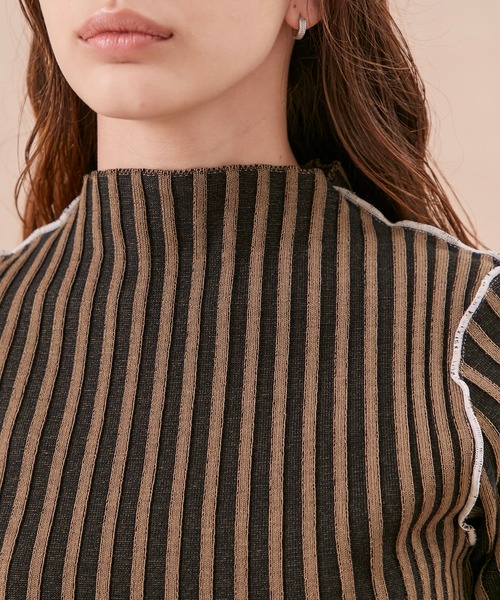 PUBLIC TOKYO（パブリックトウキョウ）の「極くるりハーフスリーブニット/ウォッシャブル（ニット/セーター・レディース・ベージュ/ブラウン/オレンジ/ミント/その他3・FREE）」の10枚目の写真