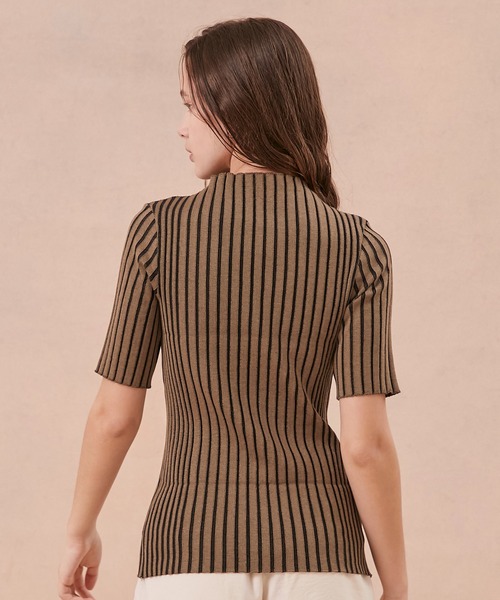 PUBLIC TOKYO（パブリックトウキョウ）の「極くるりハーフスリーブニット/ウォッシャブル（ニット/セーター・レディース・ベージュ/ブラウン/オレンジ/ミント/その他3・FREE）」の9枚目の写真