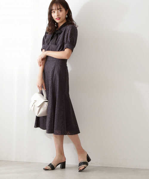 PROPORTION BODY DRESSING（プロポーションボディドレッシング）の「レースボウタイセットアップ / 1212140305（ワンピース・レディース・オフホワイト/ブルー/ダークグレー・SMALL/MEDIUM）」の7枚目の写真