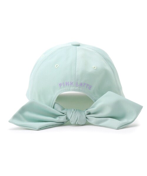 PINK-latte（ピンクラテ）の「◆バックリボンCAP（キャップ・キッズ・ブラック/サックスブルー/ライトパープル・00）」の5枚目の写真