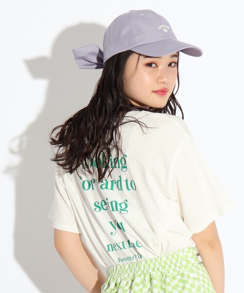 PINK-latte（ピンクラテ）の「◆バックリボンCAP（キャップ・キッズ・ブラック/サックスブルー/ライトパープル・00）」の11枚目の写真