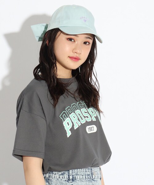 PINK-latte（ピンクラテ）の「◆バックリボンCAP（キャップ・キッズ・ブラック/サックスブルー/ライトパープル・00）」の12枚目の写真