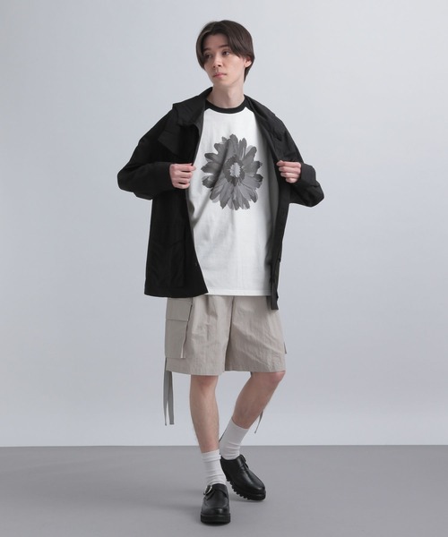 HARE（ハレ）の「ラグランフラワープリントTEE（Tシャツ/カットソー・メンズ・ブラック/ブルー/グリーン・FREE）」の14枚目の写真