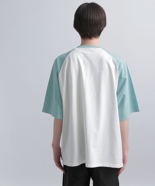 HARE（ハレ）の「ラグランフラワープリントTEE（Tシャツ/カットソー・メンズ・ブラック/ブルー/グリーン・FREE）」の6枚目の写真