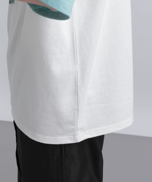 HARE（ハレ）の「ラグランフラワープリントTEE（Tシャツ/カットソー・メンズ・ブラック/ブルー/グリーン・FREE）」の8枚目の写真