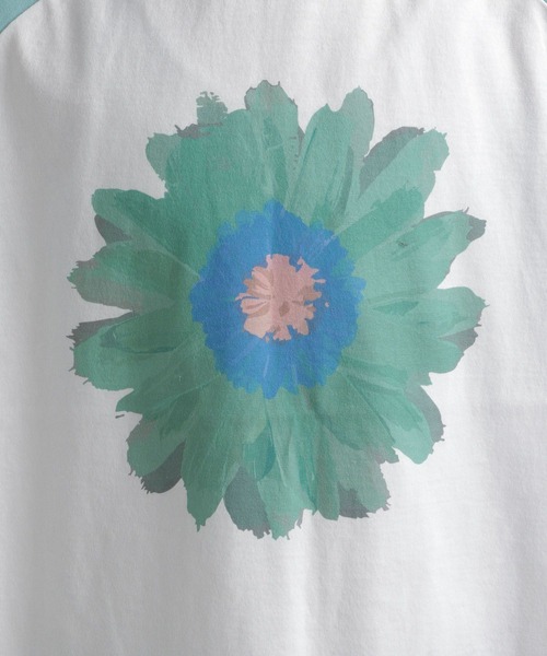 HARE（ハレ）の「ラグランフラワープリントTEE（Tシャツ/カットソー・メンズ・ブラック/ブルー/グリーン・FREE）」の13枚目の写真