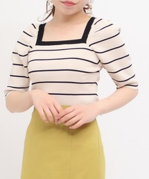 ASTORIA ODIER（アストリアオディール）の「配色スクエアニットプルオーバー（ニット/セーター）」