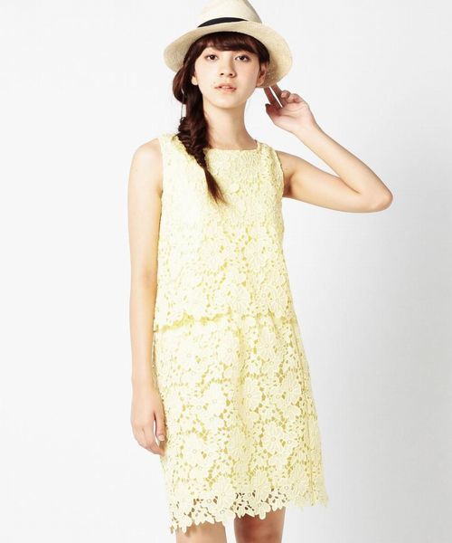 ROSE BUD（ローズバッド）の「【NYLON掲載】【カタログ掲載】LOP-15105 SET-UP TANK&MINI SKIRT[結婚式＆パーティー][セットアップ]（ワンピース・レディース・ホワイト/イエロー/ネイビー・ONE SIZE）」の3枚目の写真